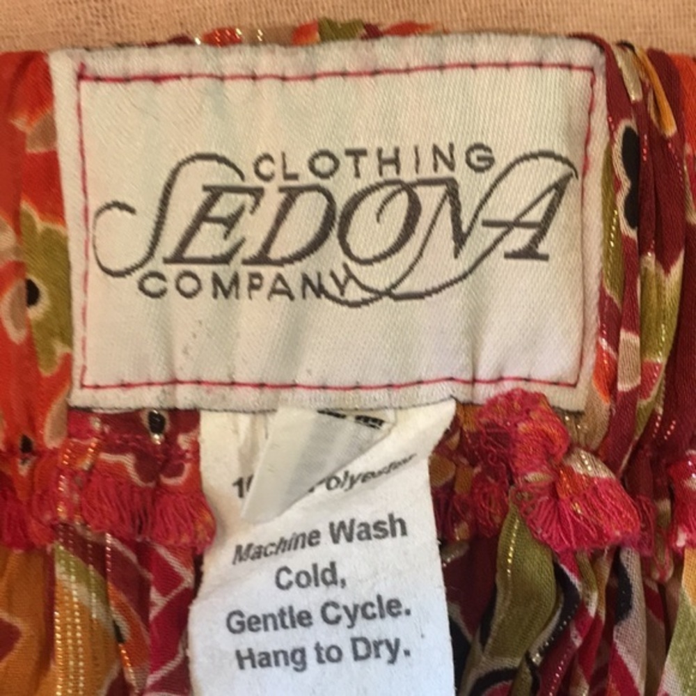 SEDONA long pleated skirt with elastic waist - orange multicolored - Picture 5 of 5